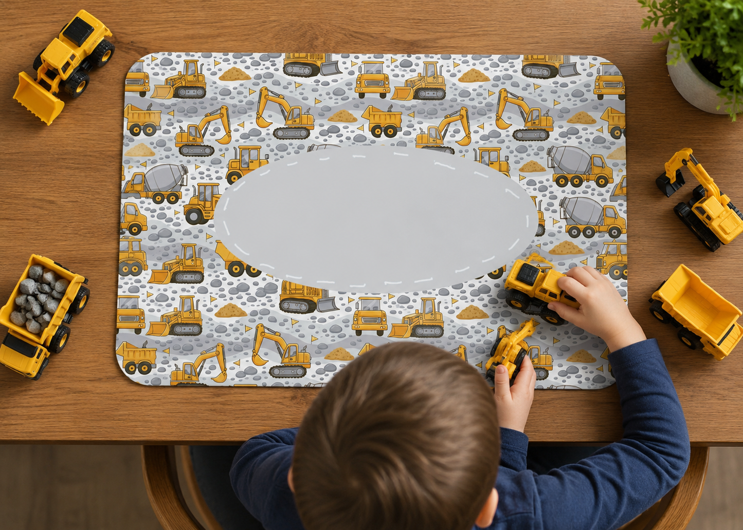Construction Vehicle Digital Download Bundle | 4 Kids Placemat PNGs + 4 Toddler Sippy Cup Wraps | Sippy Wraps Double as Seamless Patterns | Digger Sublimation Set