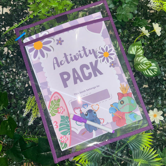 Summer Activity Pack – Reusable Wipeable Folder | 20 Fun Learning Activities | Personalised Children’s Travel Pack