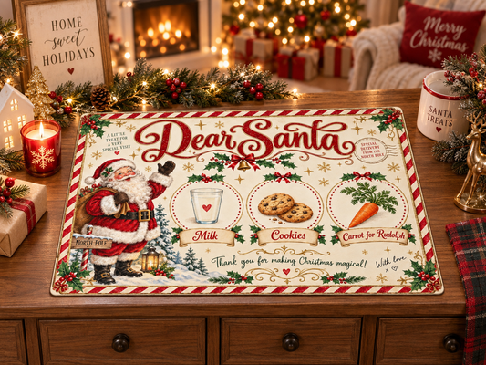 10 Vintage Santa Treat Mat Designs | Christmas Eve Snack Mat Bundle | Milk Cookies & Carrot for Rudolph | Digital Download