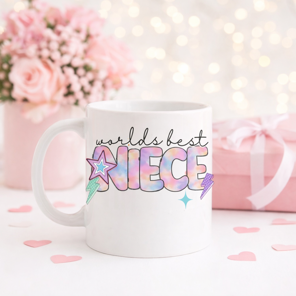 World’s Best Bestie, Friend, Niece, Sister & Auntie – Pastel Rainbow Typography Digital Download | Sublimation, DTF & UVDTF PNG