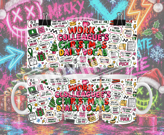 Christmas daily vocab mug wrap PNG bundle preview