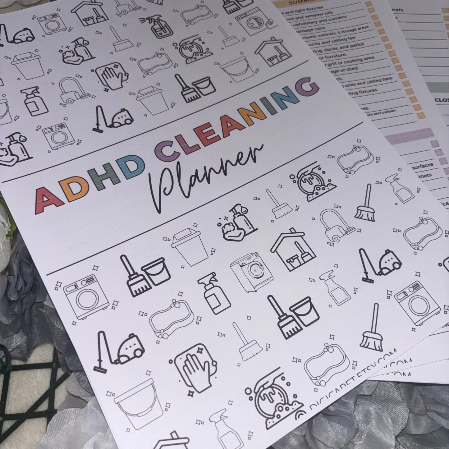 ADHD Cleaning Planner Book | 35 Page Printed & Comb Bound | Daily Weekly Monthly Cleaning Checklist | Neurodivergent Friendly Home Organiser UK