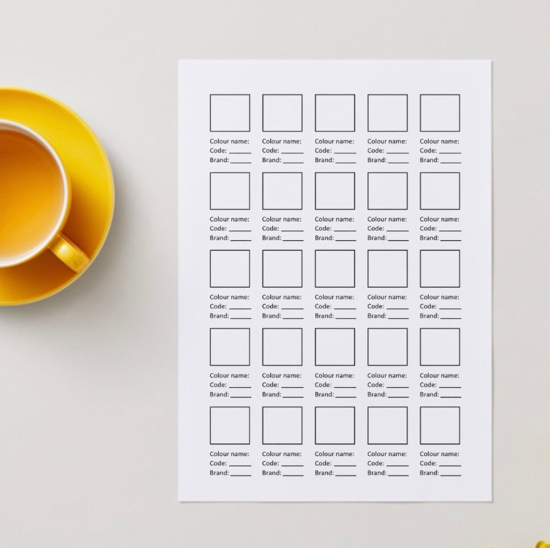 The Colouring Enthusiast Swatch Book – Printable Colour Swatch Tracker PDF | Marker & Pen Collection Tracker | Blend Testing Pages | Colour Organisation Sheets