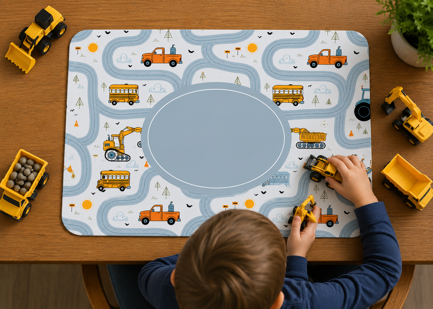 Construction Vehicle Digital Download Bundle | 4 Kids Placemat PNGs + 4 Toddler Sippy Cup Wraps | Sippy Wraps Double as Seamless Patterns | Digger Sublimation Set
