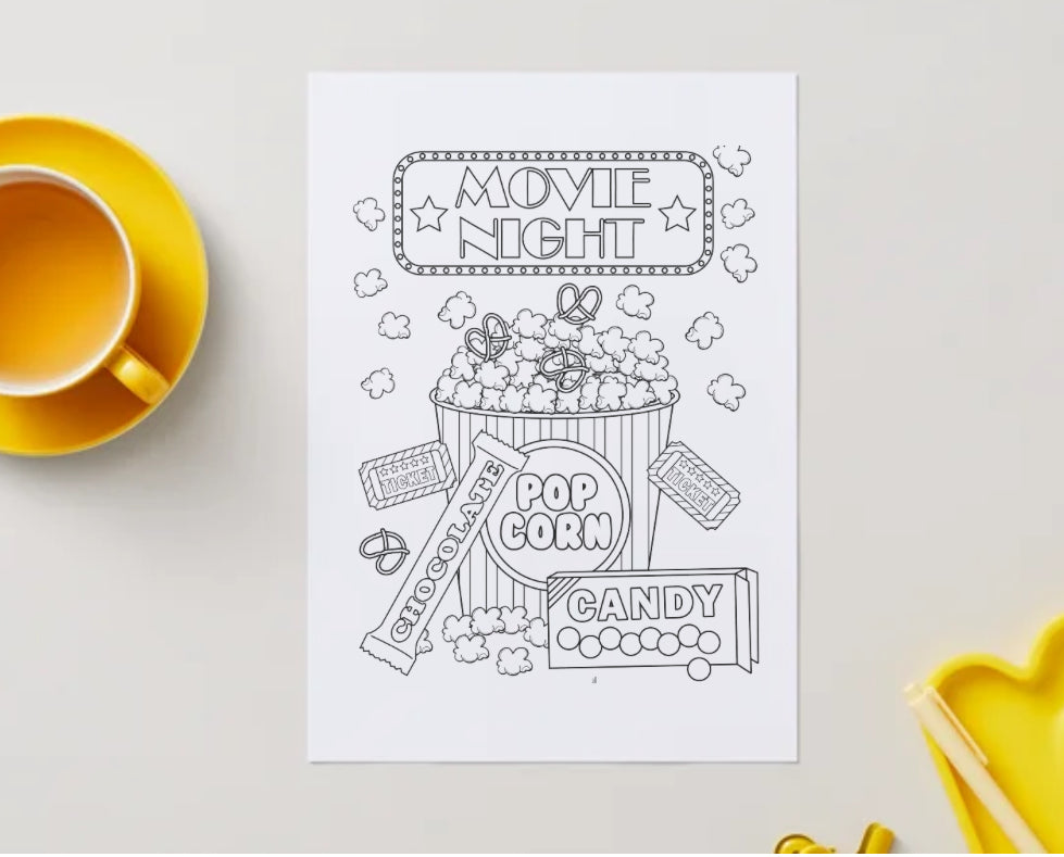 Junk food colouring book digital