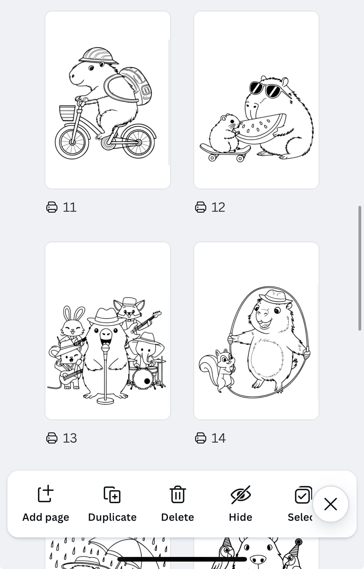 Capybara Colouring Fun! 🩵 21-Page A4 Printable Colouring Book | Cute Capybara Digital Download