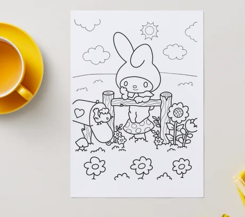 My melody pdf colouring book