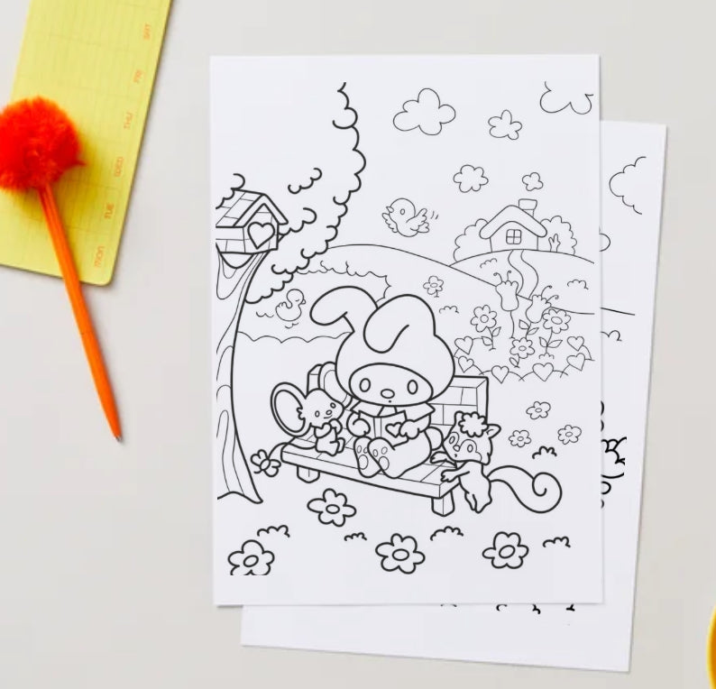 My melody pdf colouring book