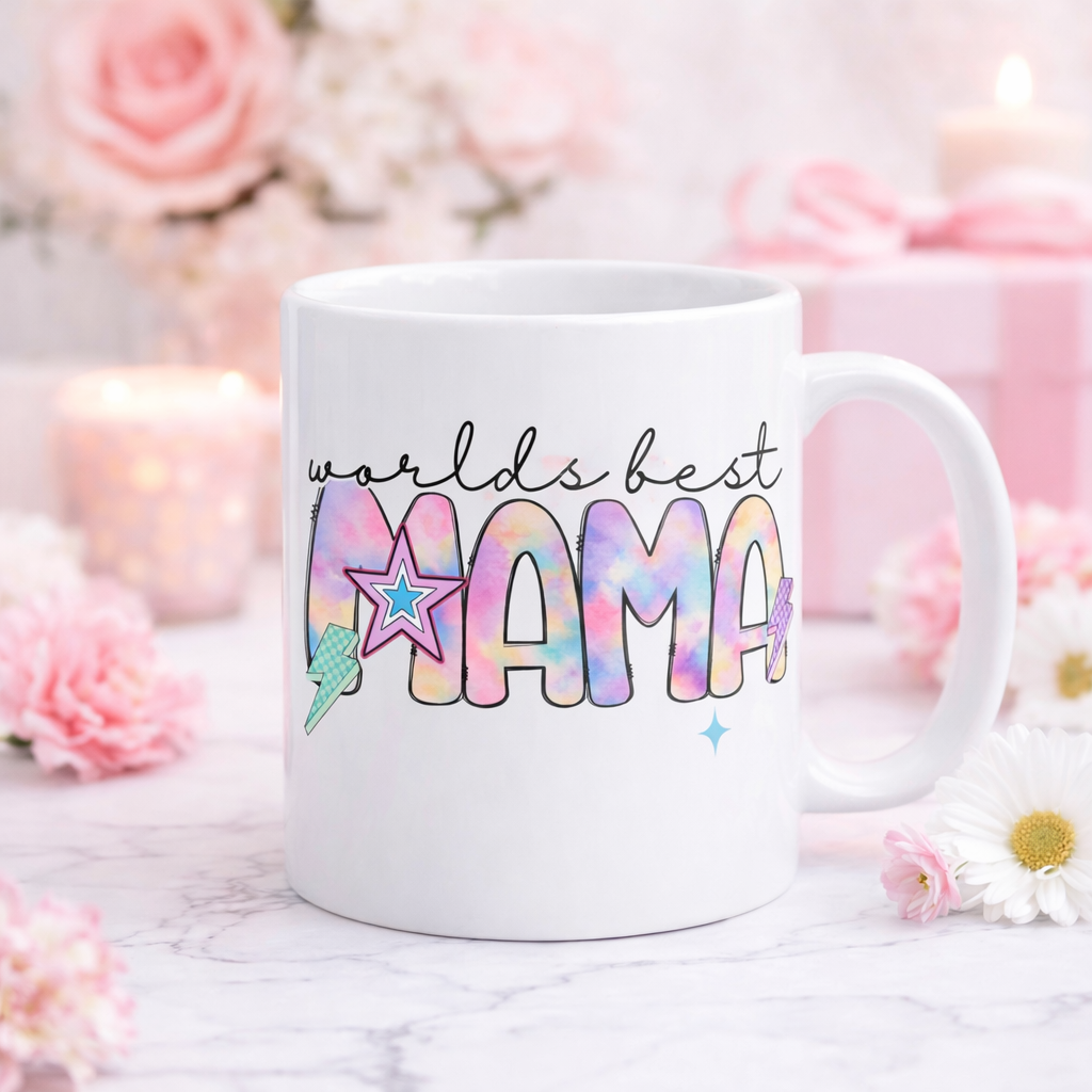 World’s Best Mama, Mum & Nana PNG Bundle – Pastel Tie Dye Mother’s Day Sublimation Designs (4 PNG Digital Download)