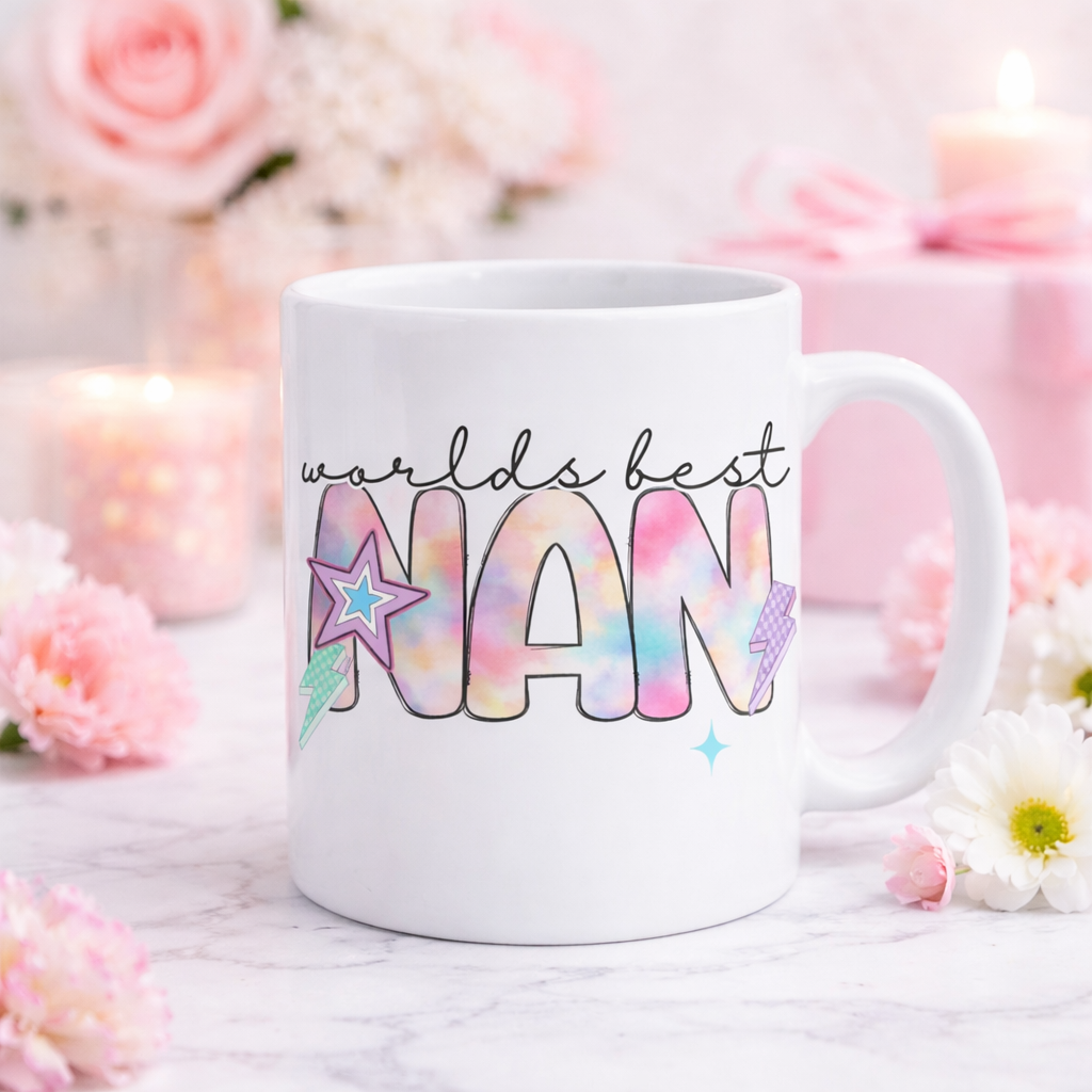 World’s Best Mama, Mum & Nana PNG Bundle – Pastel Tie Dye Mother’s Day Sublimation Designs (4 PNG Digital Download)