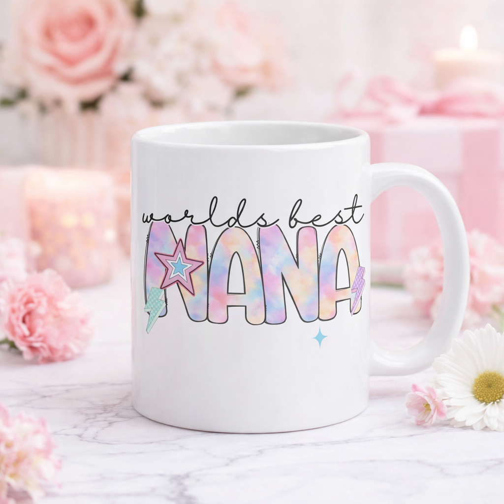 World’s Best Mama, Mum & Nana PNG Bundle – Pastel Tie Dye Mother’s Day Sublimation Designs (4 PNG Digital Download)