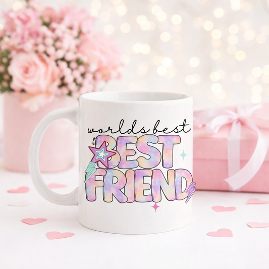 World’s Best Bestie, Friend, Niece, Sister & Auntie – Pastel Rainbow Typography Digital Download | Sublimation, DTF & UVDTF PNG