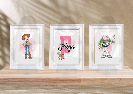 Toy Story Personalised Bedroom Prints | Set of 3 Disney Inspired Wall Art | Boys & Girls Nursery Decor