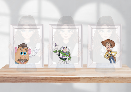 Toy Story Character Prints Set | Woody Buzz Lightyear Wall Art | Disney Inspired Bedroom Decor | Set of 3 Prints