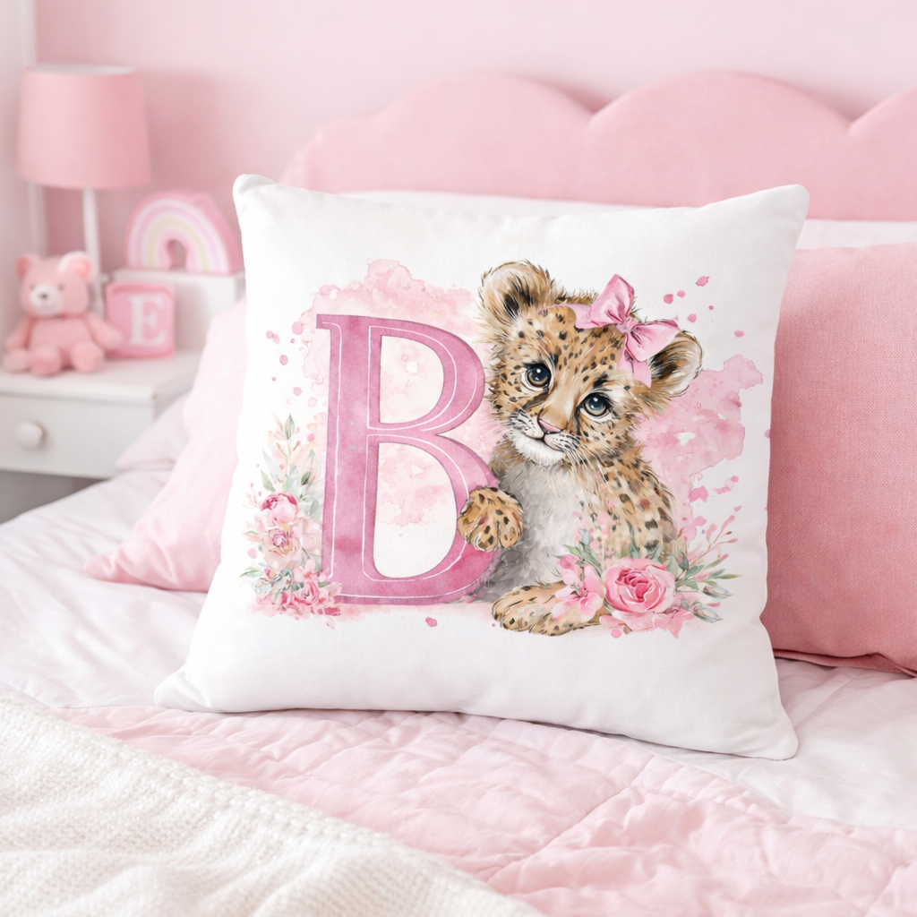 Personalised Initial Baby Leopard Alphabet PNG – A–Z Watercolour Letter Designs for Sublimation, DTF & Print