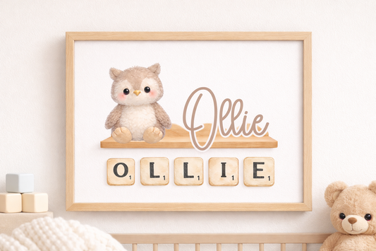 Nursery Plush Watercolour Clipart Bundle • 12 Baby Animals + 3 Wooden Shelves • Cute Teddy Illustrations for Wall Art, Scrabble Tile Frames, Nursery Prints & Kids Room Decor • PNG Kit