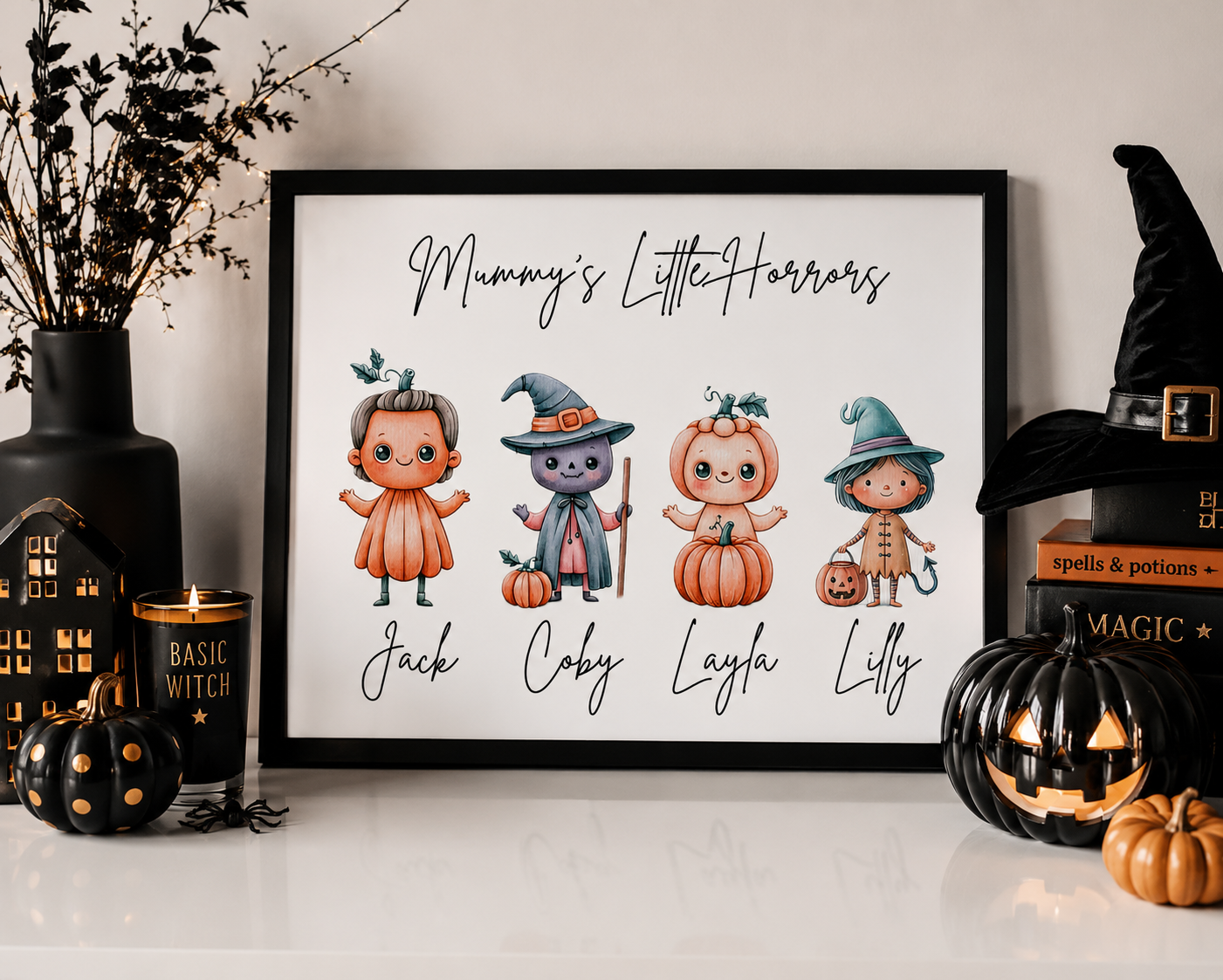 21 Little Horror Clipart PNG Bundle | Cute Halloween Family Character Clipart | Digital Download for Personalised Family Prints