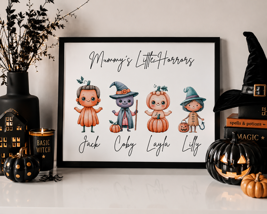 21 Little Horror Clipart PNG Bundle | Cute Halloween Family Character Clipart | Digital Download for Personalised Family Prints