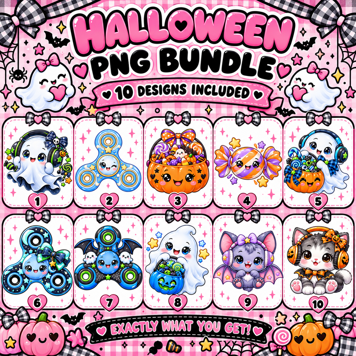 SEN-Friendly Halloween PNG Bundle | Set of 20 Cute Halloween Digital Designs | Ghosts, Fidgets, Headphones & Sensory Clipart