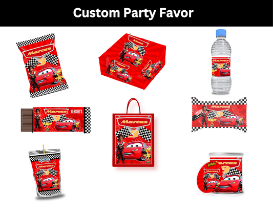 Race Car Birthday Printable Party Pack – Personalised Red Racing Theme Digital Download