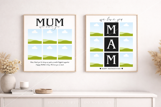 Editable Mum Photo Collage Template – Canva Drag & Drop Frame | Mother’s Day Photo Gift | MUM / MAMA Picture Frame Printable | Instant Digital Download