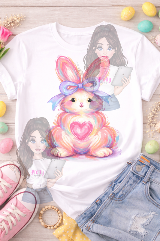 Easter Bunny PNG, Pastel Brushstroke Bunny Design, Cute Easter Sublimation PNG, Kids Easter Shirt Design, Instant Download Digital File