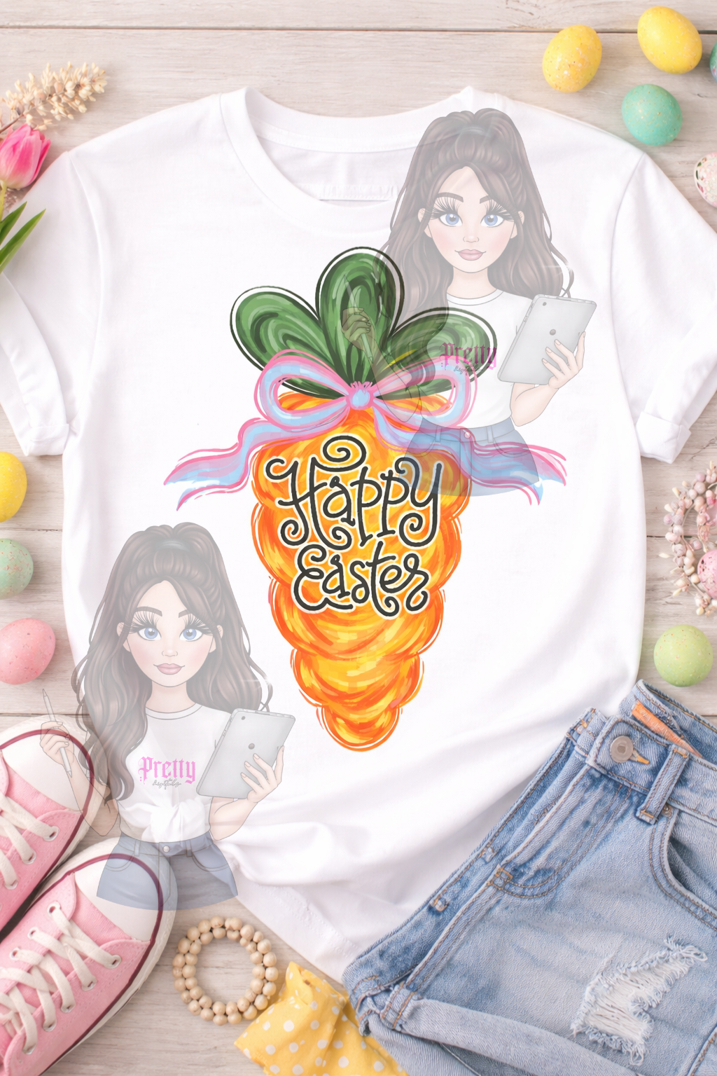 Easter Bunny PNG, Pastel Brushstroke Bunny Design, Cute Easter Sublimation PNG, Kids Easter Shirt Design, Instant Download Digital File