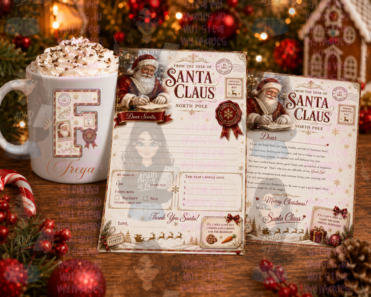 Personalised Christmas Mug & Santa Letter Bundle | Initial Mug, Letter to Santa & Reply from Santa | Christmas Eve Keepsake Gift