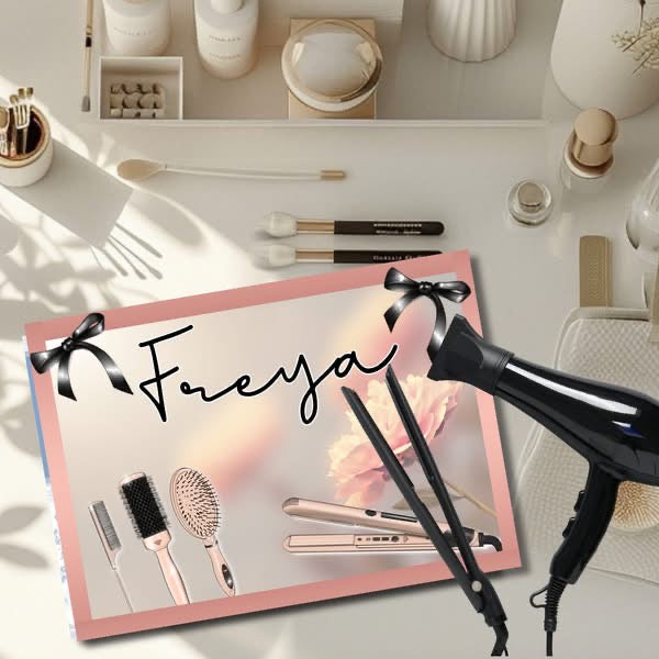 Personalised Glass Vanity Board | Makeup, Perfume & Hair Straightener Mat | 28 × 20cm