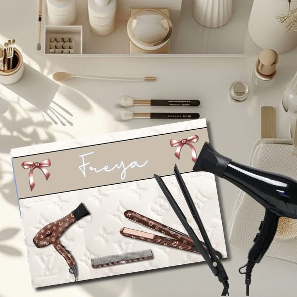 Personalised Glass Vanity Board | Makeup, Perfume & Hair Straightener Mat | 28 × 20cm