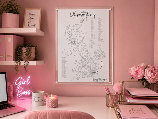 UK Postcode Map for Small Businesses | Parcel & Order Tracking Map | Business Growth Tracker | Printable Digital Download