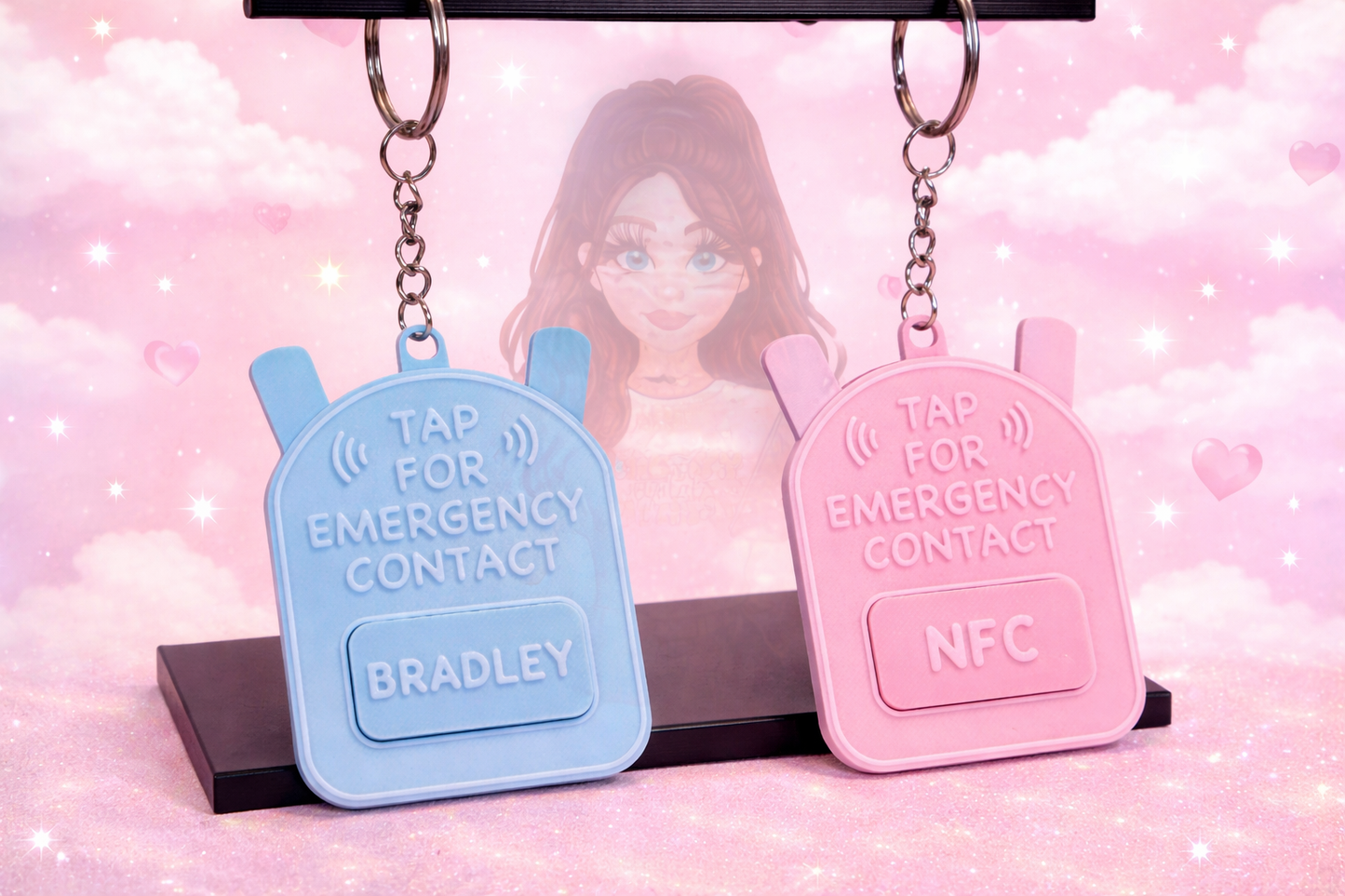 Personalised NFC Emergency Contact Keychain for Kids | School Bag Safety Tag | Tap to Call Parent | Custom Name Backpack Tag UK