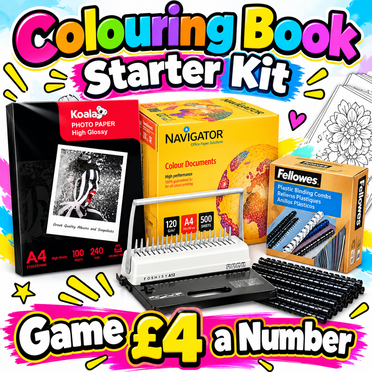 🎨 COLOURING BOOK STARTER KIT GAME | £4 A NUMBER 📚