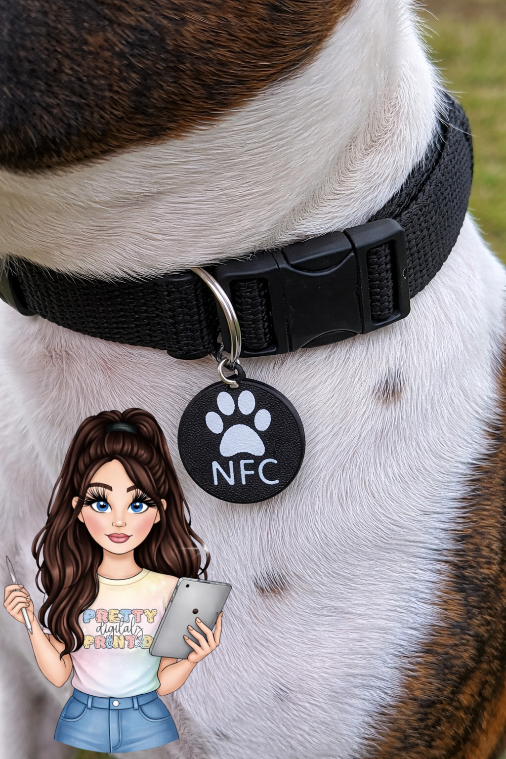 NFC Dog Tag – Smart Pet ID Tag | Scan to Call Owner | 3D Printed Custom Dog Tag UK
