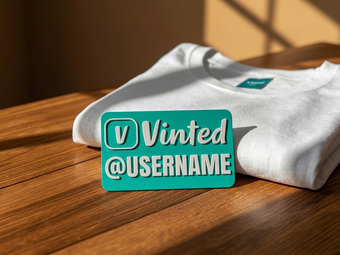Vinted Username Photo Prop Sign | Custom @Username Display | Small Business Branding Prop | Flatlay Photo Accessory | Seller Content Tool