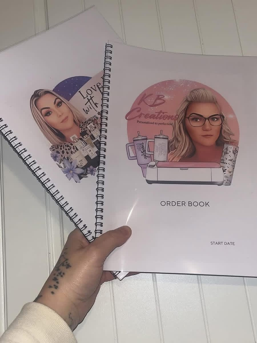 Personalised Order Book | 20 Double-Sided Pages (80 Orders) | Small Business Order Tracker | Custom Logo Business Planner | A4 Spiral Order Form Book free backdrops Sunday 3rd may only