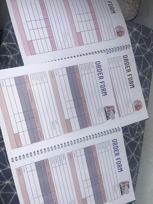Personalised Order Book | 20 Double-Sided Pages (80 Orders) | Small Business Order Tracker | Custom Logo Business Planner | A4 Spiral Order Form Book free backdrops Sunday 3rd may only