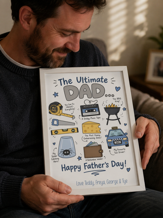 Pay What You Can Father’s Day Print | Personalised Dad Gift | A4 Physical | Custom Family Names | Starting From £2