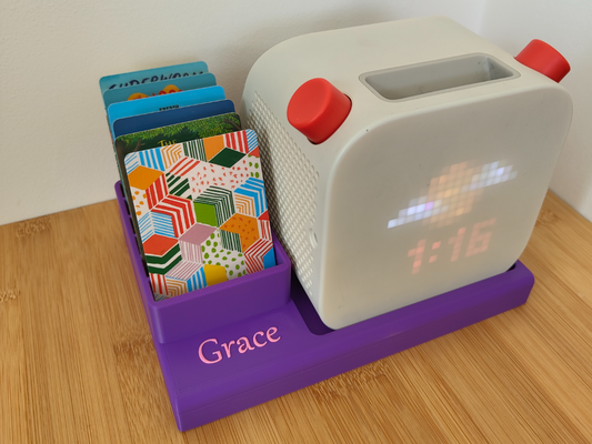 Personalised Yoto Player 3rd Gen Holder | Bedside Clip Stand with Card Storage | Custom Name Yoto Dock | Kids Bedroom Accessory