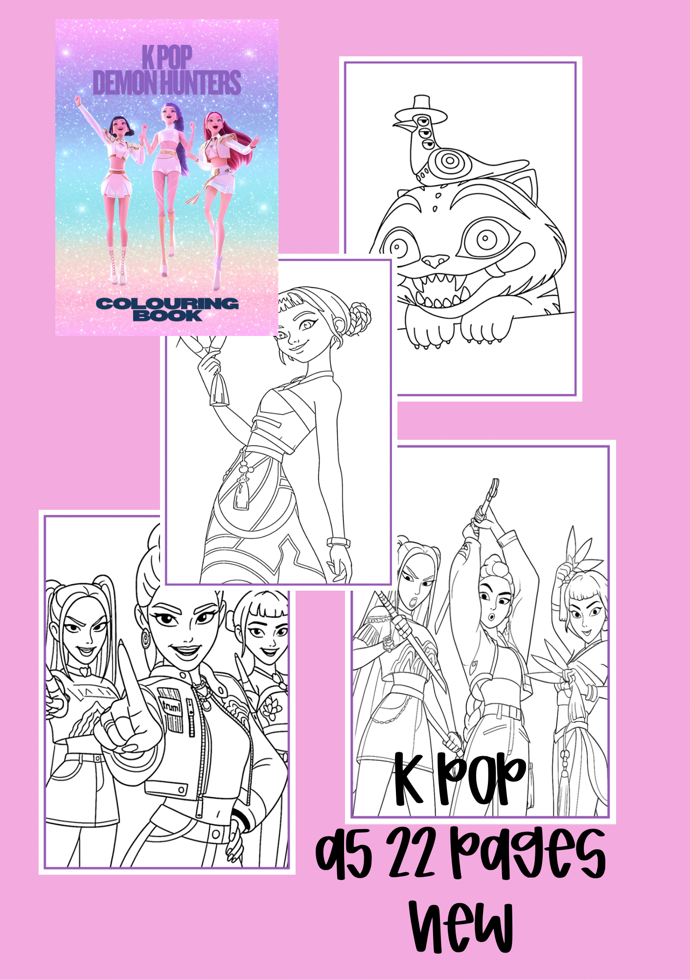 A5 digital download k pop colouring book