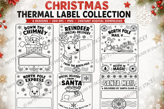 Christmas North Pole thermal label PNG bundle preview