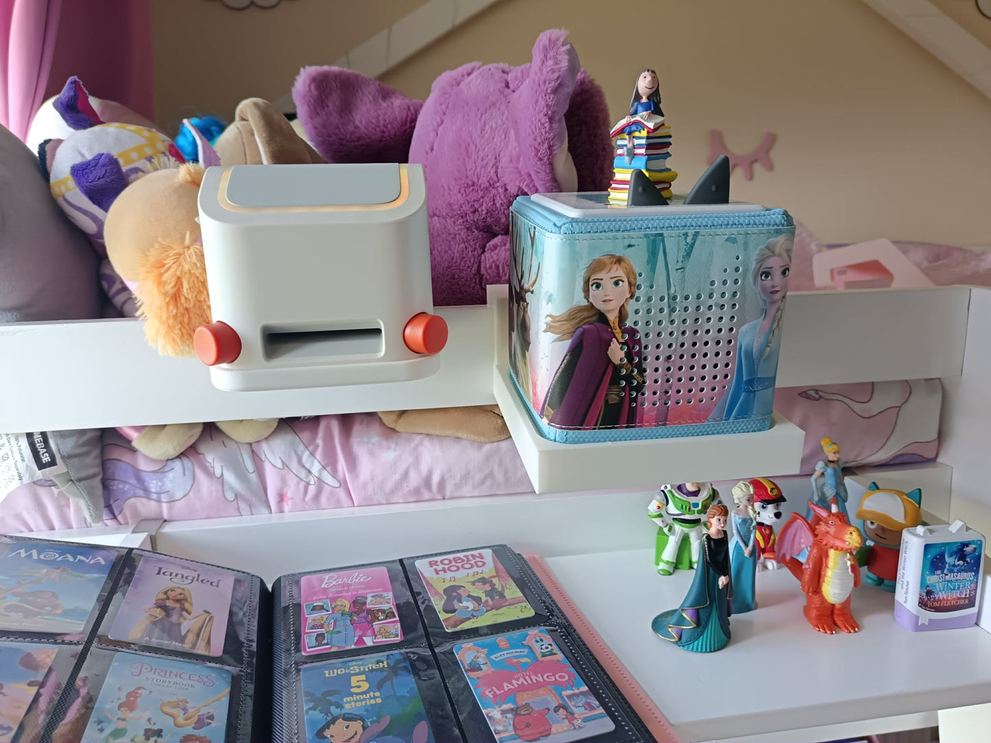 Tonie Box Bedside Holder Stand | Clip-On Bed Tonie Shelf | 3D Printed Tonie Box Stand | Kids Bedroom Audio Box Holder