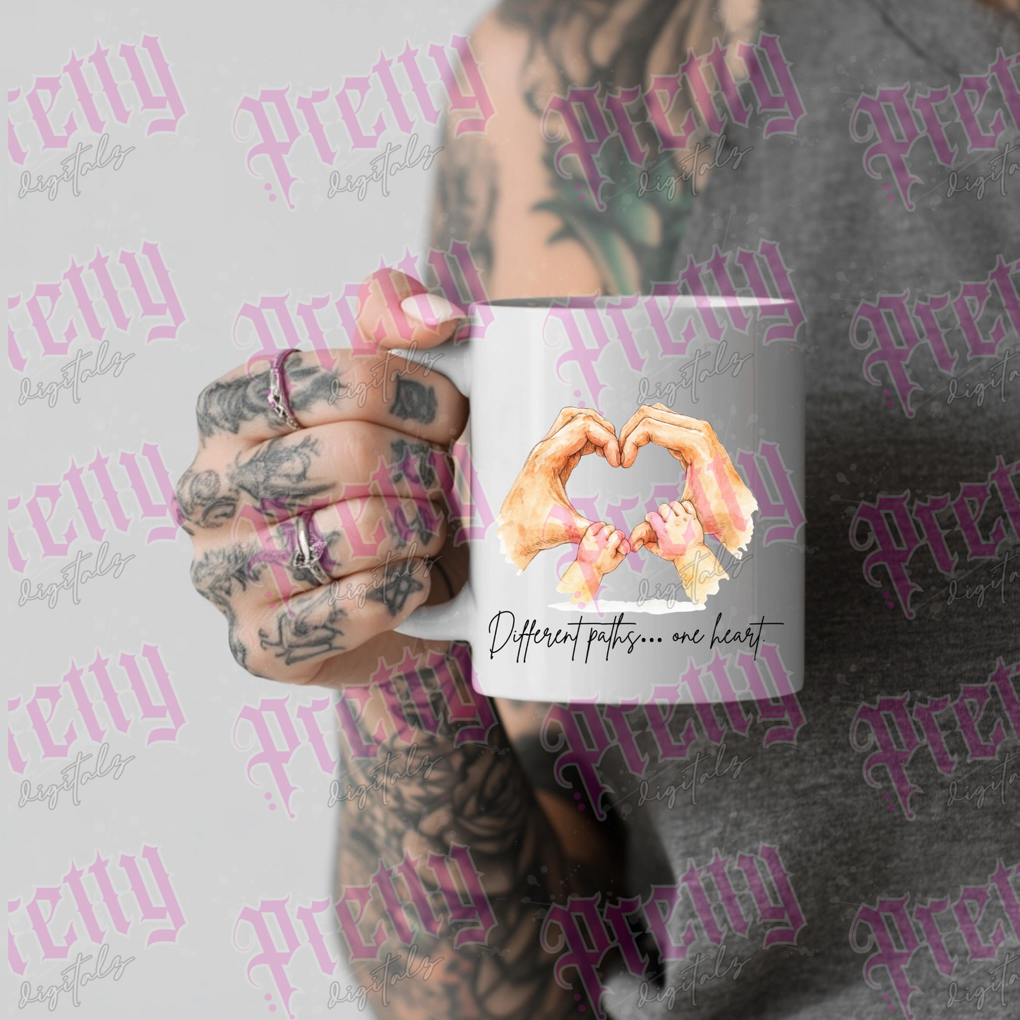 Family Hands Heart PNG | Blended Family Clipart | Co-Parenting Sublimation Design | Bonus Mum Dad Mug Design | Watercolour Hand Heart PNG | 20+ Quotes Included | Digital Download