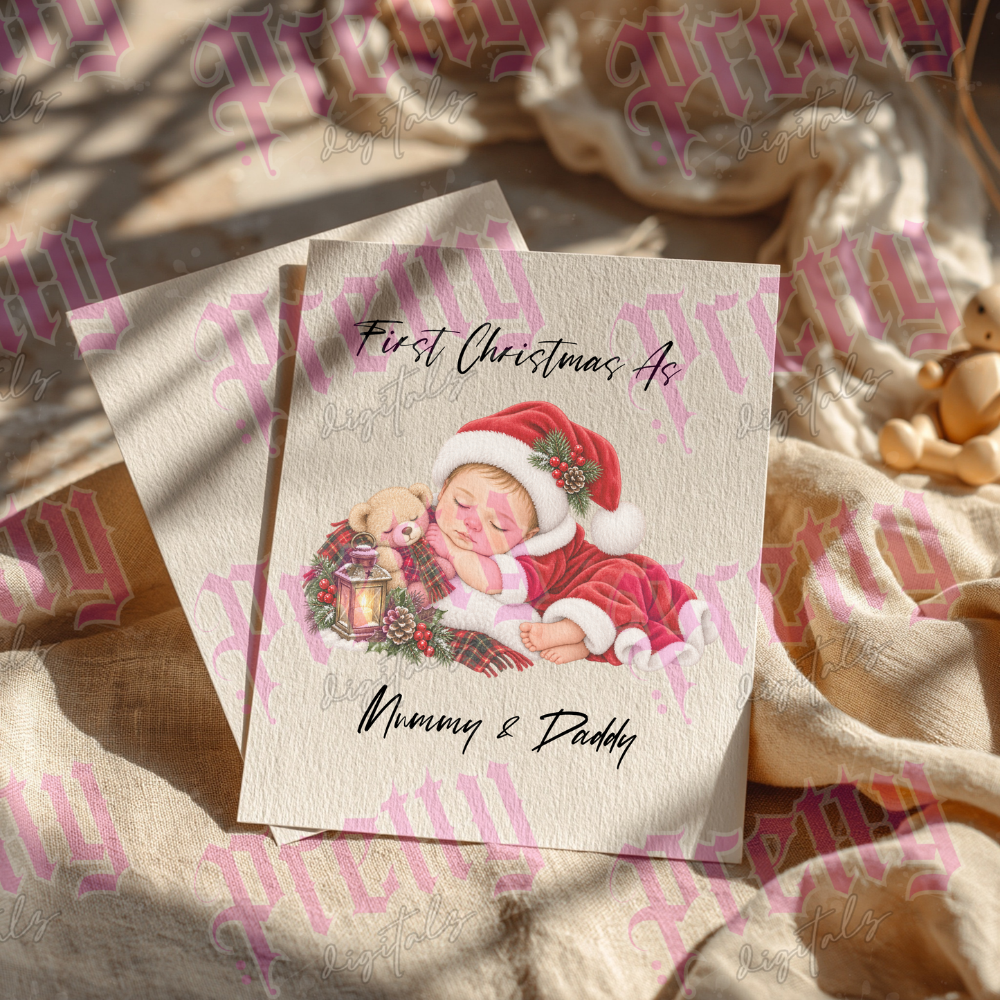 Sleeping Baby Christmas Clipart PNG Bundle | Baby Boy & Girl Christmas Designs | First Christmas 300 DPI Digital Download