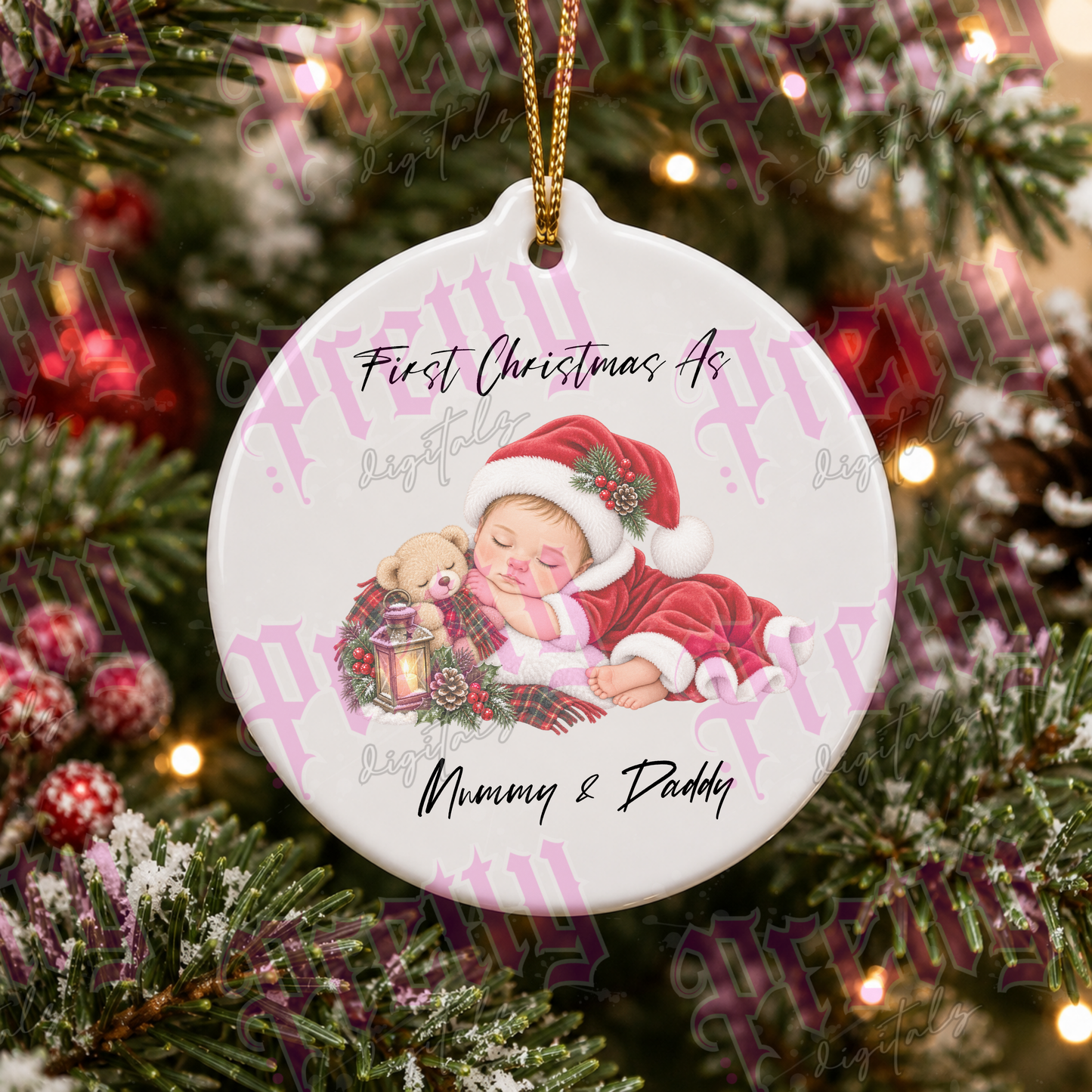 Sleeping Baby Christmas Clipart PNG Bundle | Baby Boy & Girl Christmas Designs | First Christmas 300 DPI Digital Download
