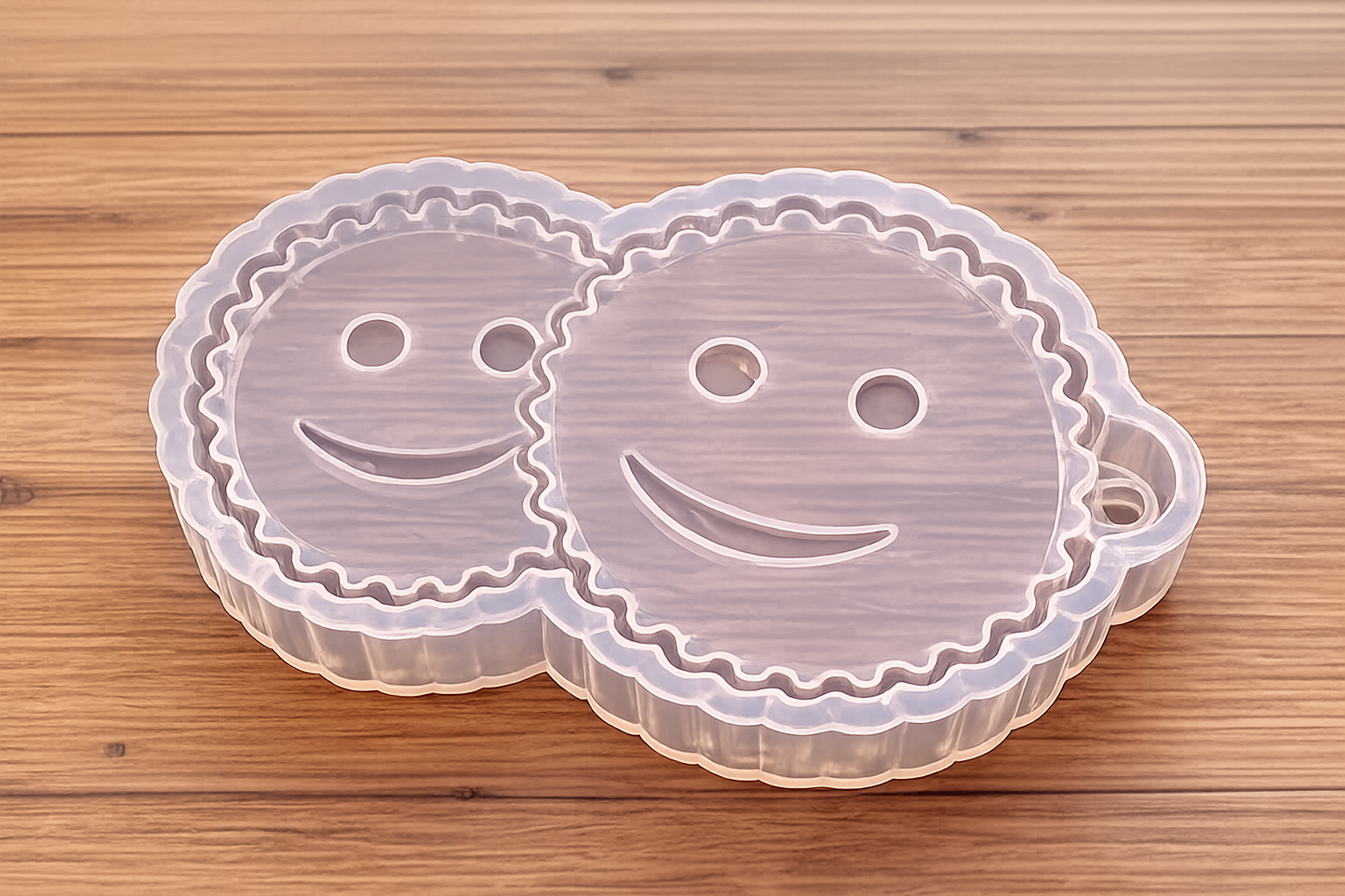 Smiley Duo Silicone Mould For Wax Melts & Freshies | clear transparent