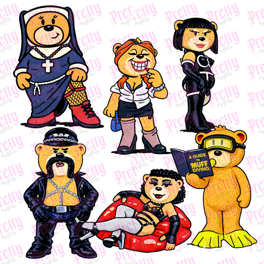 Bad valentines bears png digital download
