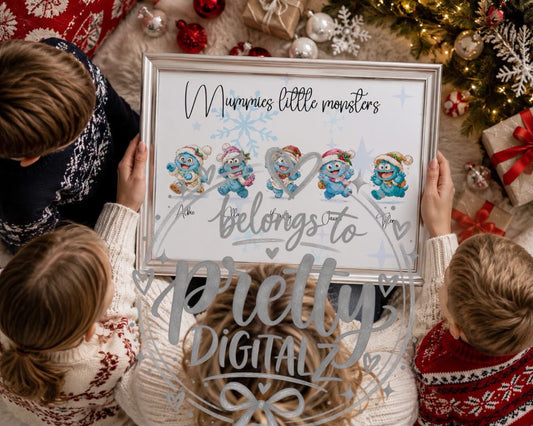 Christmas family monster PNG digital bundle preview