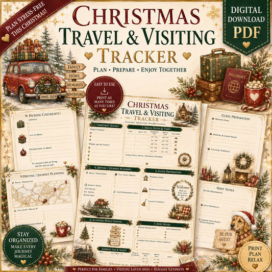 Luxury printable Christmas planner PDF cover