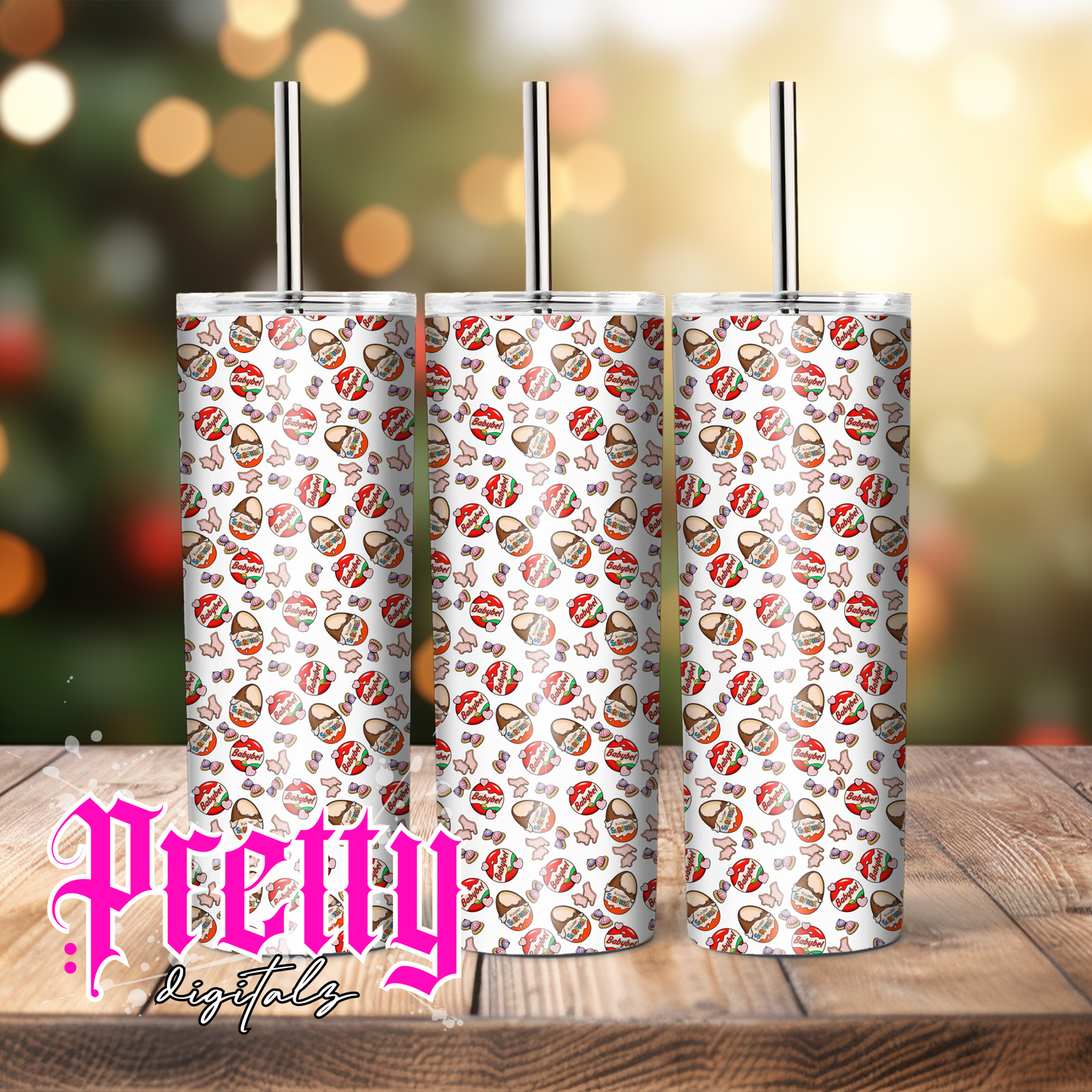 Kinder babybel tumbler wrap png seamless
